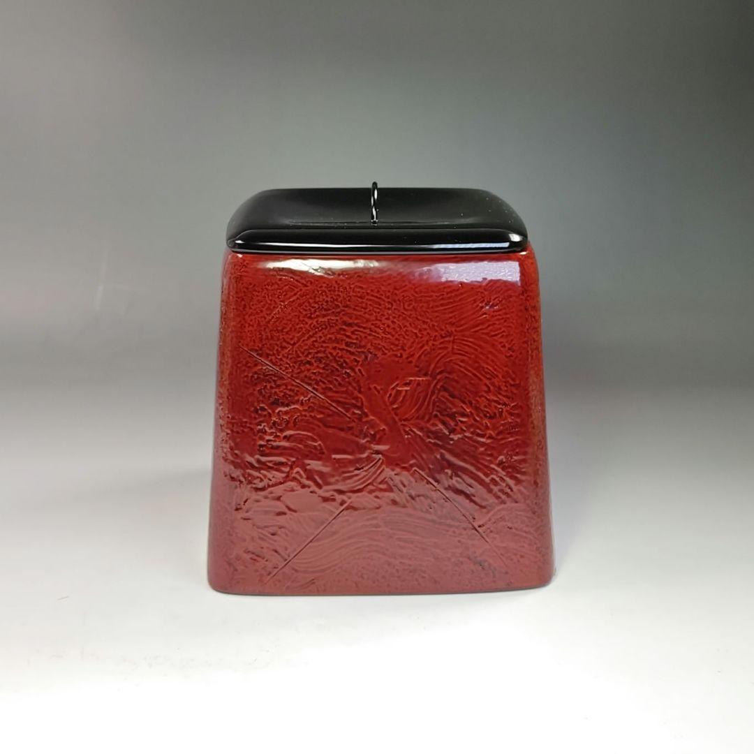 イ751 水指『輪島塗　作家物　四方形　水指　共箱』茶道具