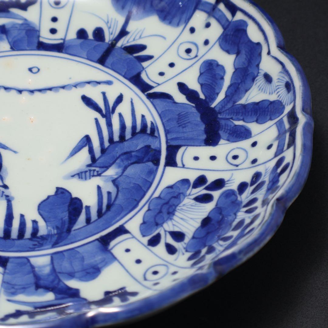 伊万里染付花鳥図七寸皿　∅21㎝　骨董　古伊万里　R0027w3B3