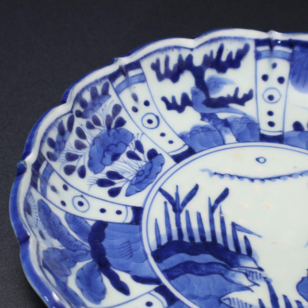 伊万里染付花鳥図七寸皿　∅21㎝　骨董　古伊万里　R0027w3B3