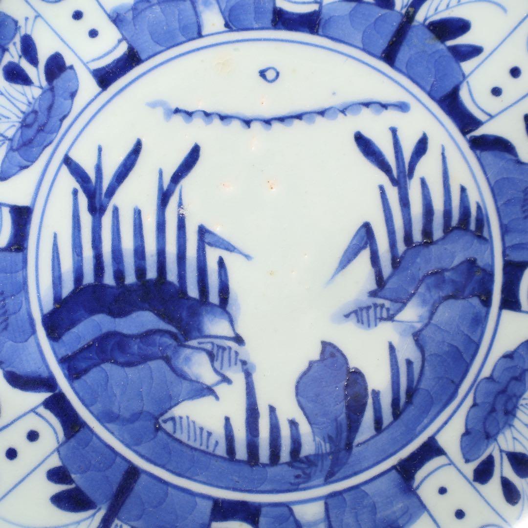 伊万里染付花鳥図七寸皿　∅21㎝　骨董　古伊万里　R0027w3B3