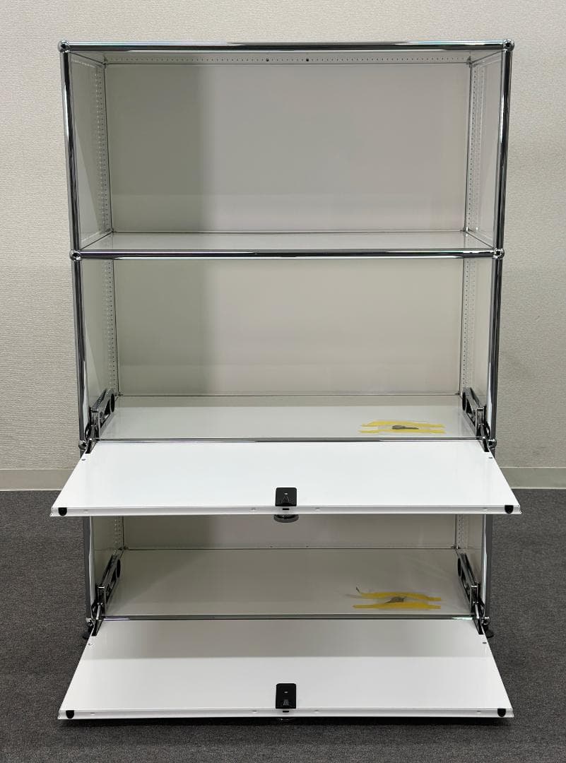 USMハラー□キャビネット 1列3段 白 2種類の鍵つき パーソナルロッカー