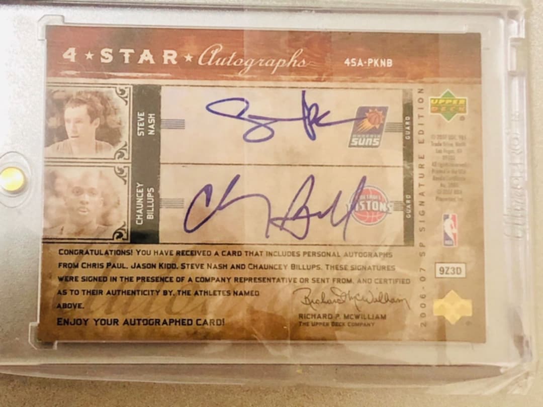 15枚限定 Nash Kidd Paul Billups 4人 サイン　NBA