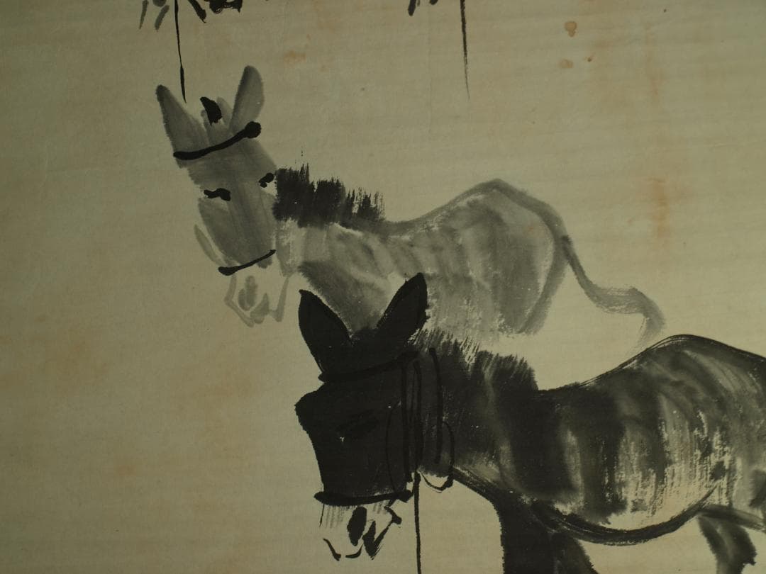 近代の黄胄の掛軸 人物図 肉筆保証中国古董品古美術 BD626C11-