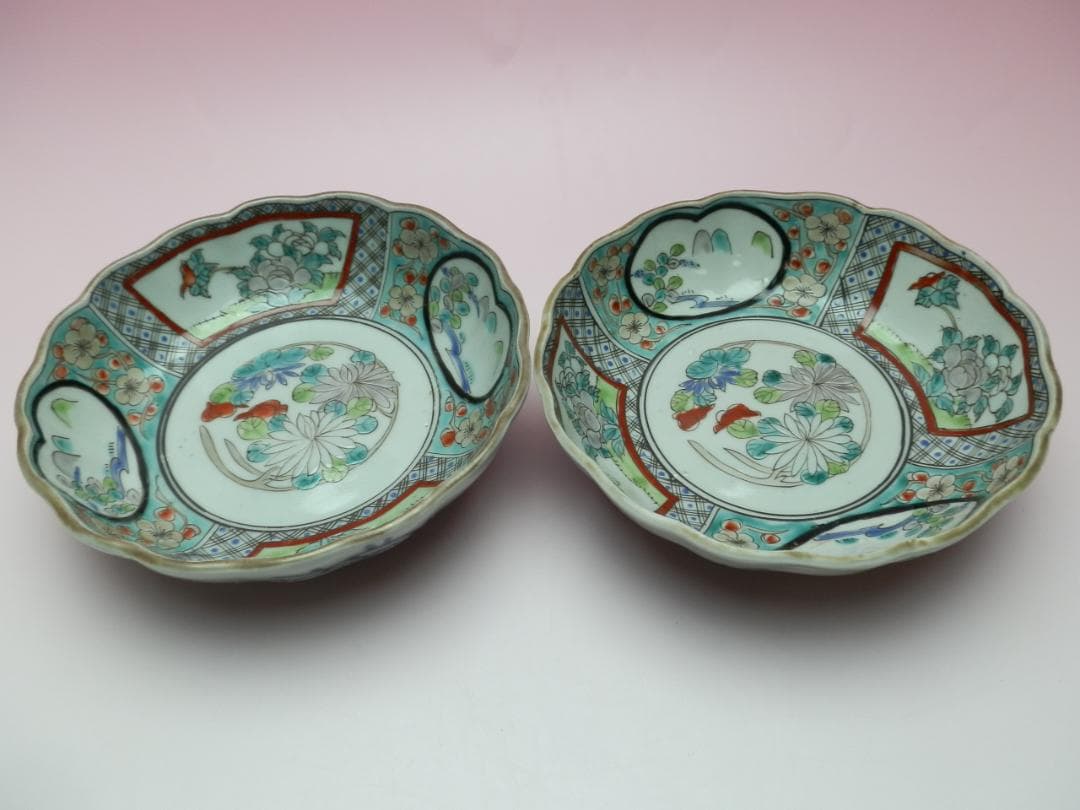 時代 花紋 なます皿 アンティーク 71126 時代 花紋 なます皿