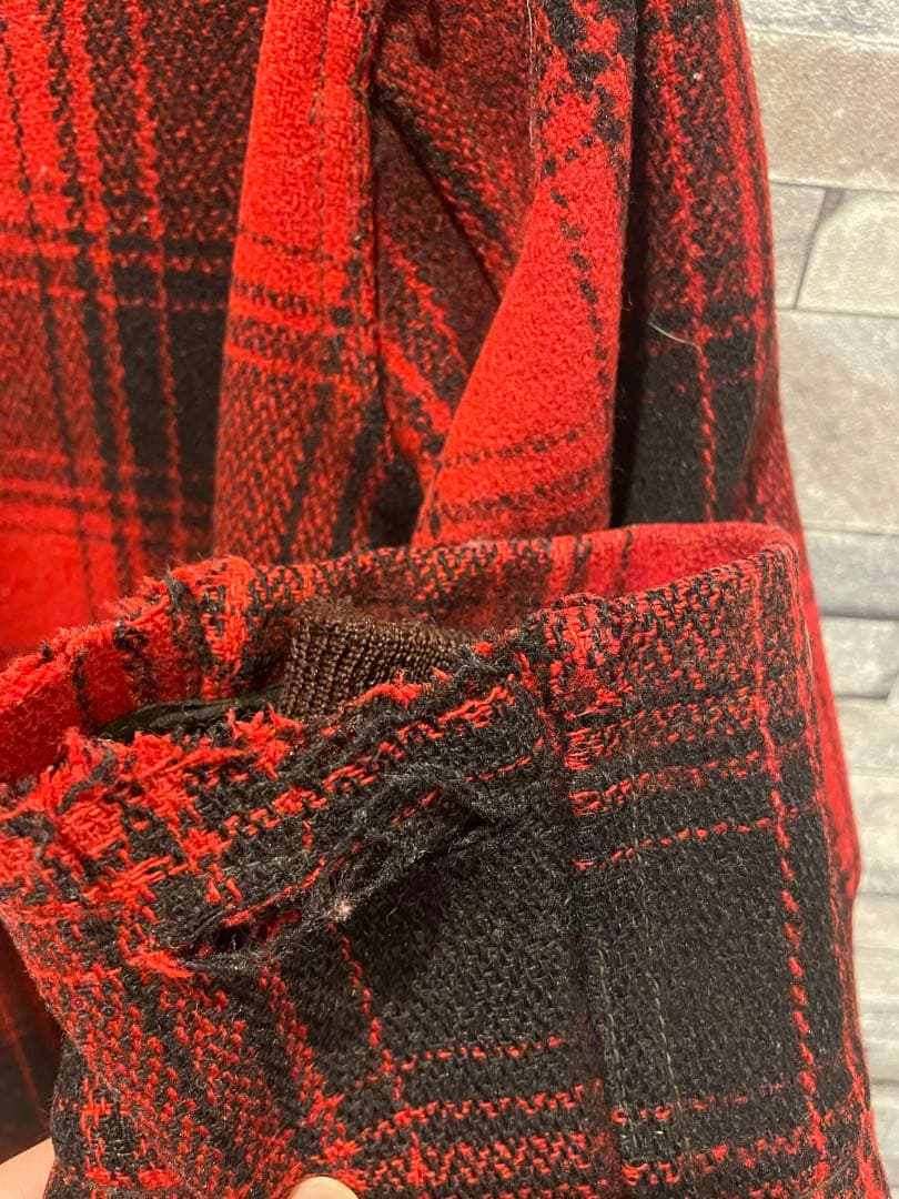 60s〜70s ウールハンティングジャケット　赤黒　vintage