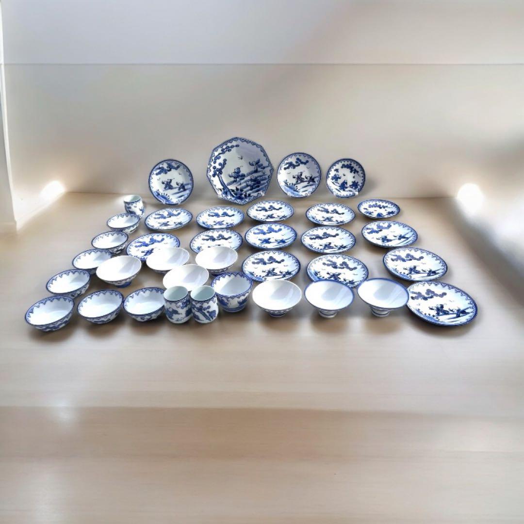 有田焼　鍋島　唐子　和食器　セット 35点 染付 江戸時代〜昭和　セール中