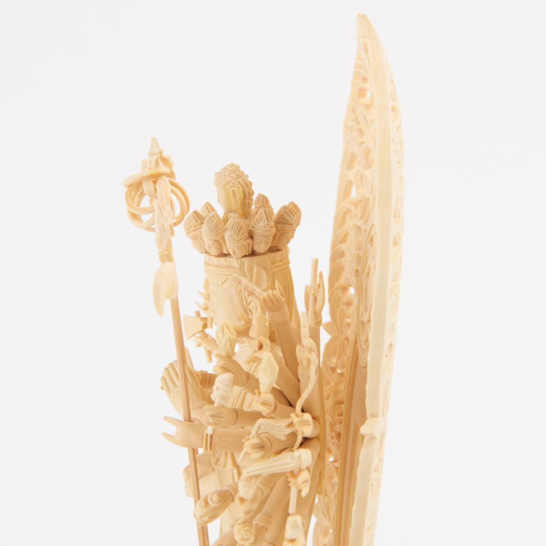 黄楊 4寸 立千手観音 仏像 035