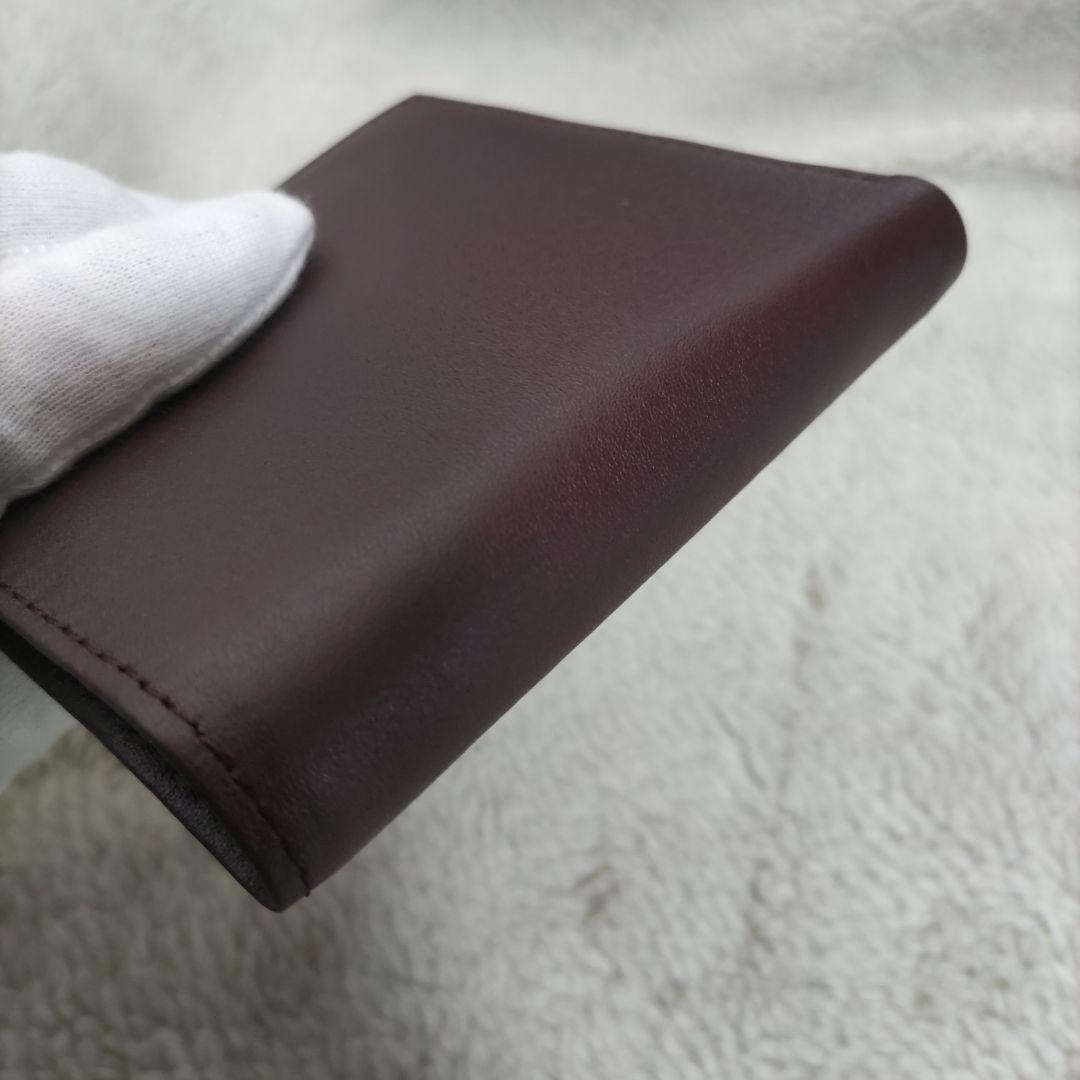 皇居 皇室 限定 折り財布 こげ茶 本革