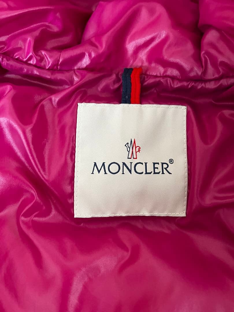 MONCLER フード付きダウンコート ピンク