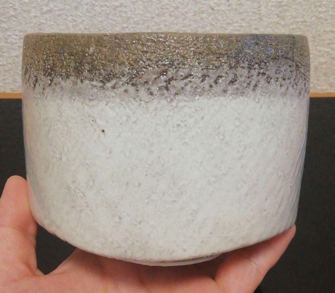 佐々木昭楽作 光悦 冠雪写し 白楽茶碗 共箱 共布 茶道具