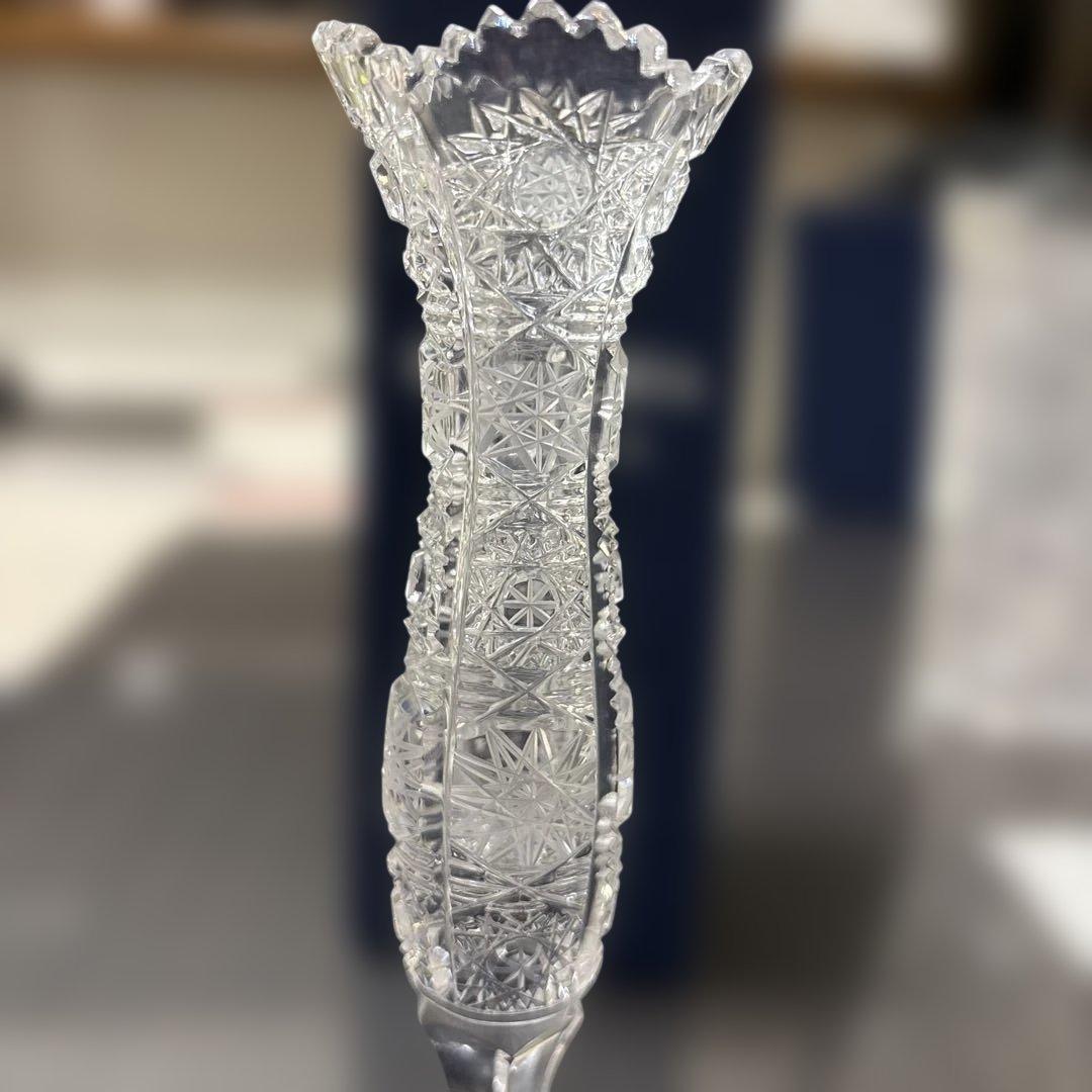 ボヘミアングラス 一輪挿し クリスタル花瓶 約15cm - メルカリ