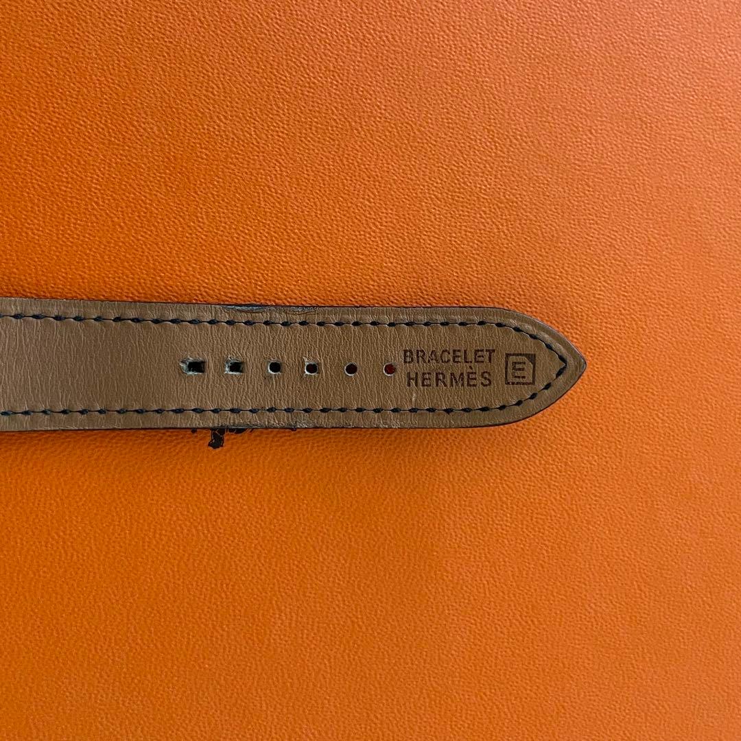 HERMES エルメス 腕時計 純正 ベルト 17mm用 ブラック レザー □E