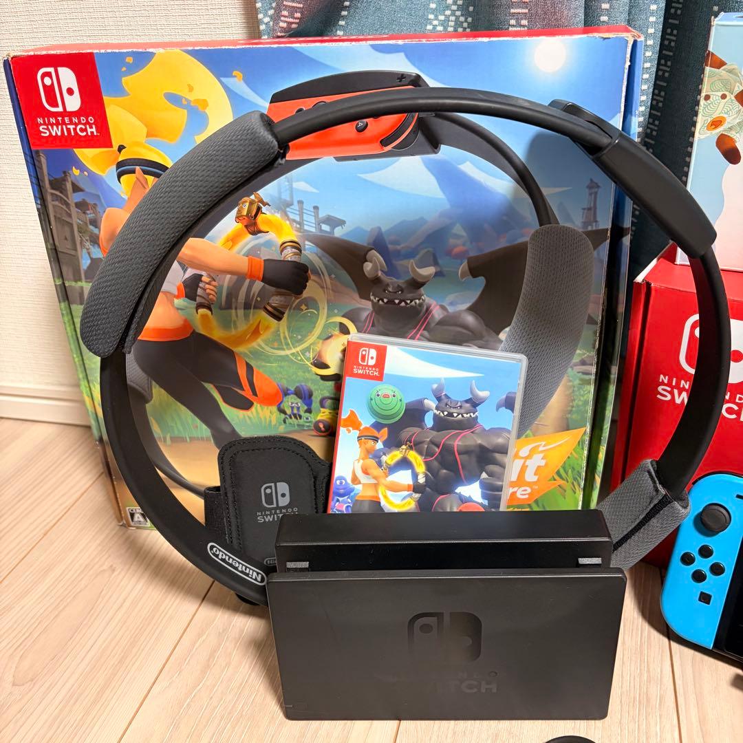 Nintendo Switch本体+リングフィットアドベンチャー+あつ森ケース