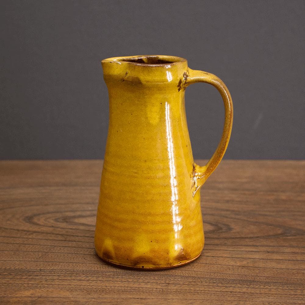布志名焼 ピッチャー 高さ14.9cm 民芸 昭和レトロ （黄7）