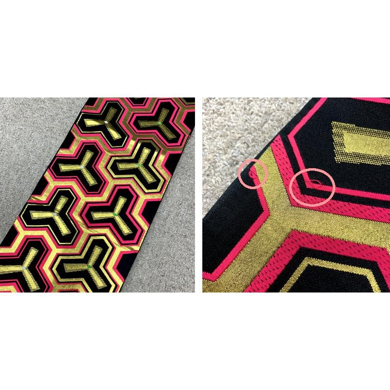 511ag43□七五三 七歳 女児 着物&袋帯 ヴィンテージ 孔雀 黒□状態良好