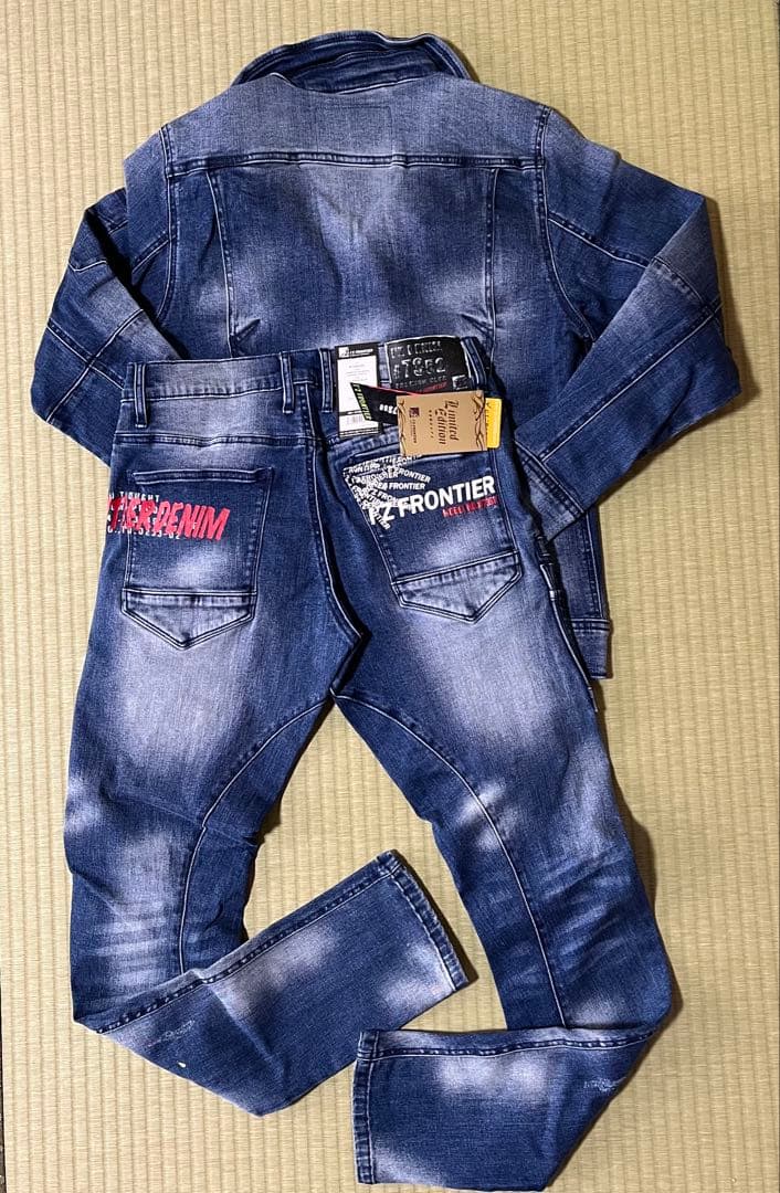 アイズフロンティア７３５０ＳデニムＧ　Ｓ寸カーゴパンツ７３cm上下組インディゴ