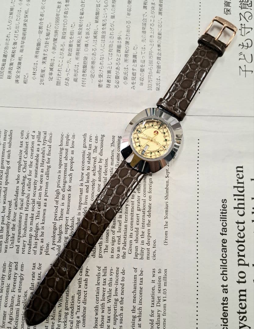 美品 RADO 自動巻き 腕時計 ゴールド 未使用純正ベルト付き