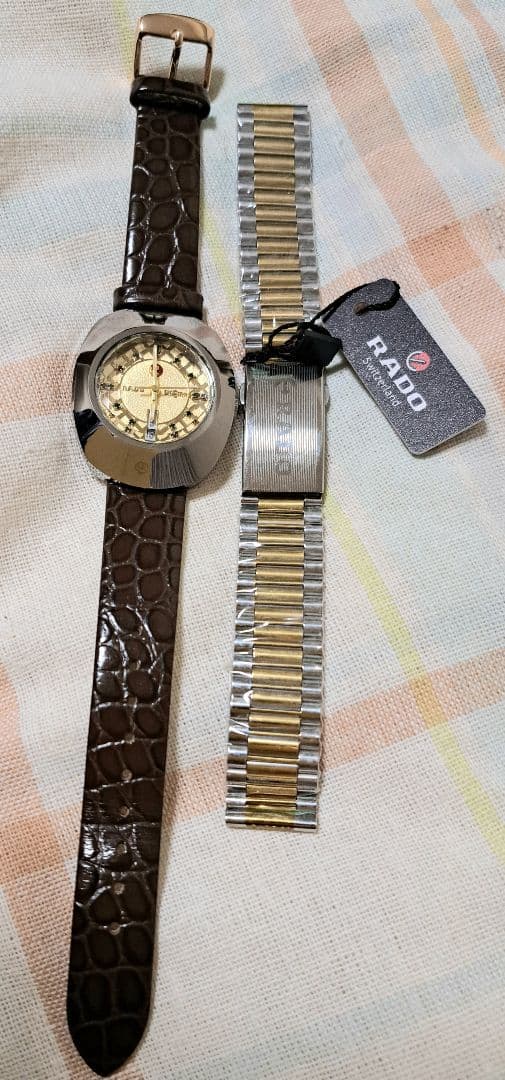 美品 RADO 自動巻き 腕時計 ゴールド 未使用純正ベルト付き