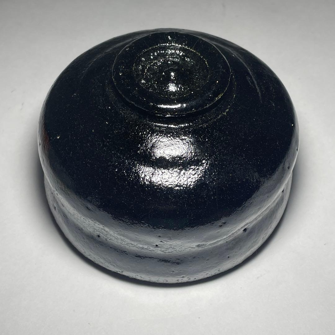 ◇「鉢開」 黒楽茶碗 【平安祥悦】造 利休七種之内 四方桟共箱 共布