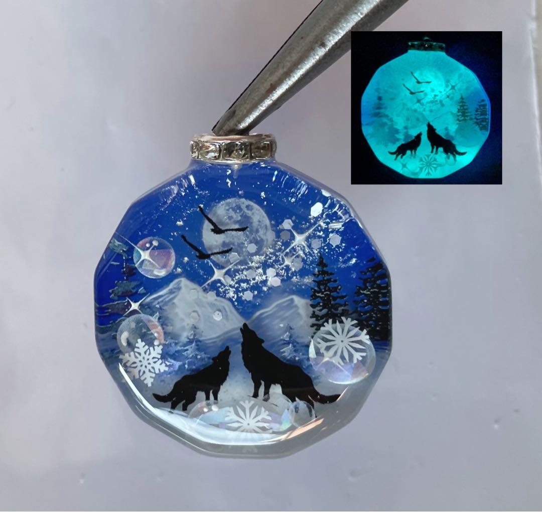 すず☆らん様専用/レジン/三日月の子猫達 新春 蓄光 オルゴナイト