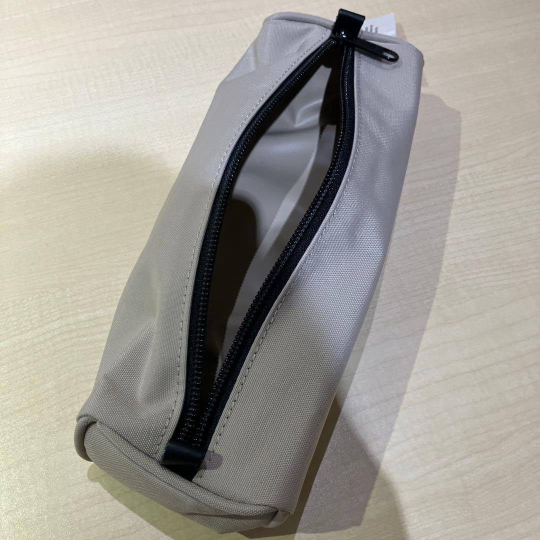 Herve chapelier ベージュ キャンバス ペンケース 筒形