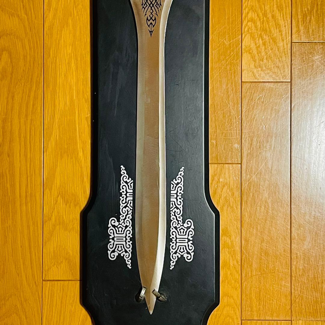 【希少】金属製 洋剣 模造剣 デスブリンガー エクスカリバー 悪魔 飾り台