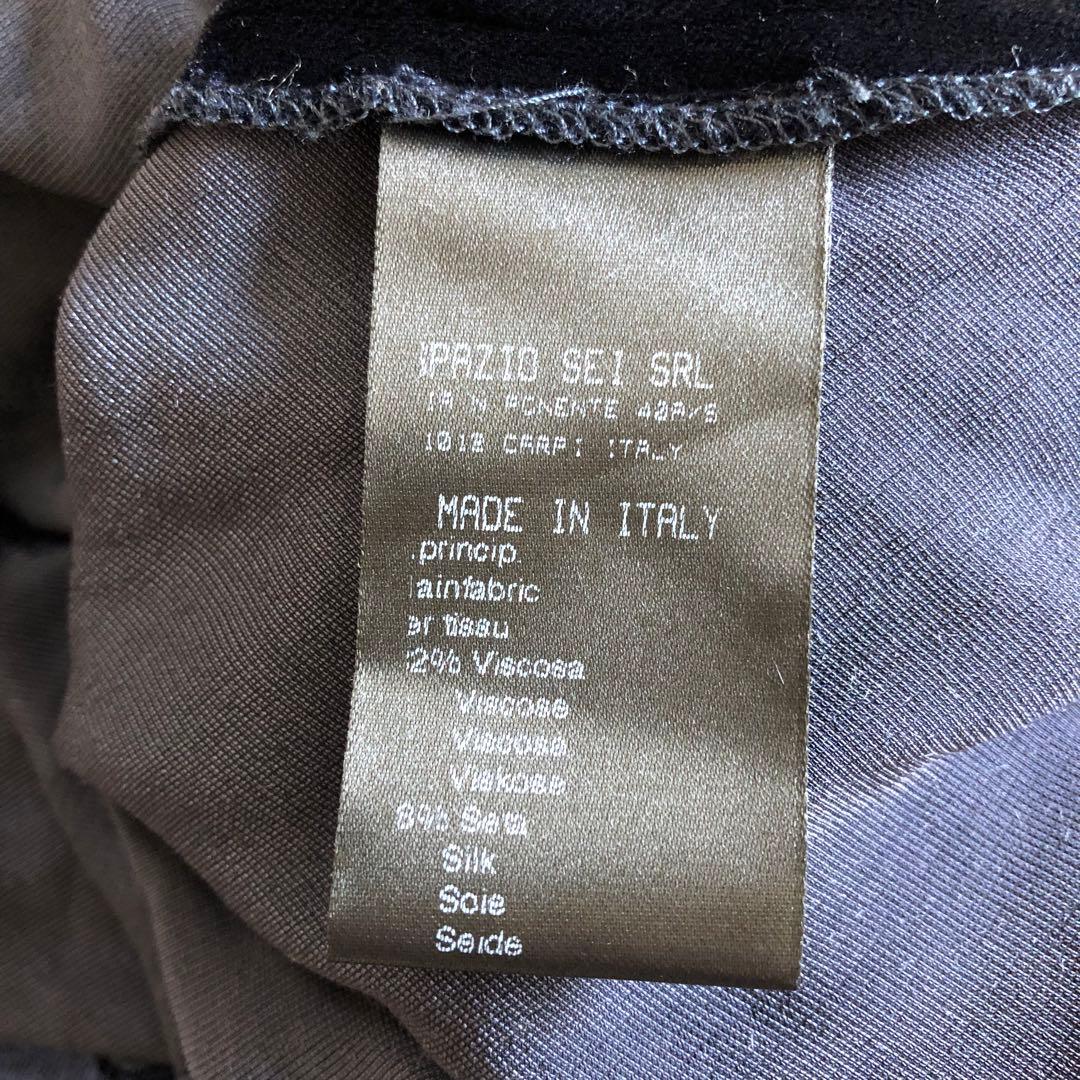 【エルマンノシェルヴィーノ】 ネイビー ロングドレス ベルベット