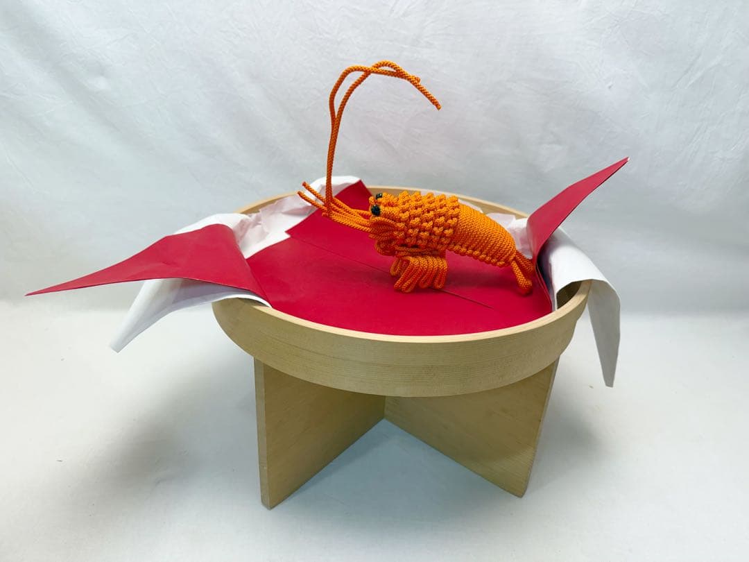 ほぼ未使用 茶道具 丸三宝 お正月飾り紅白敷紙付 床飾り 海老飾り 長