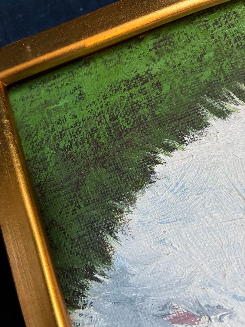 油絵　青森県　今川和男　「子猫」　額入り　猫の絵　額装油彩画