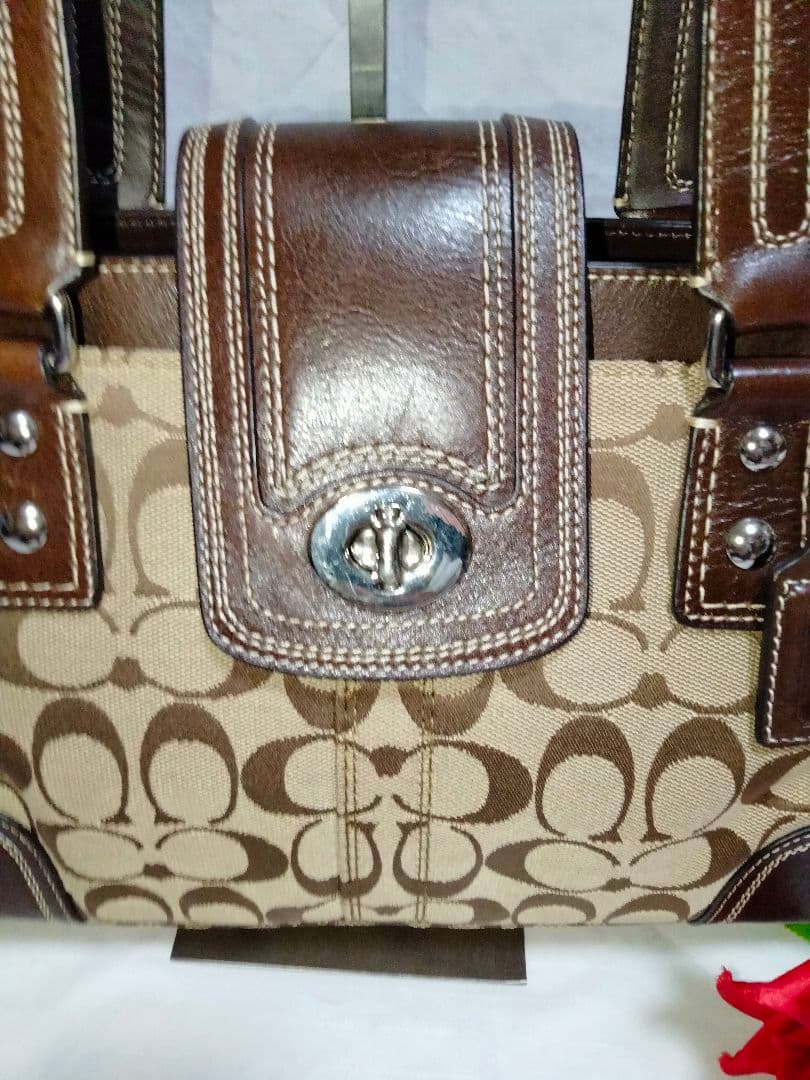 美品 コーチ COACH ハンドバッグ シグネチャー 13975