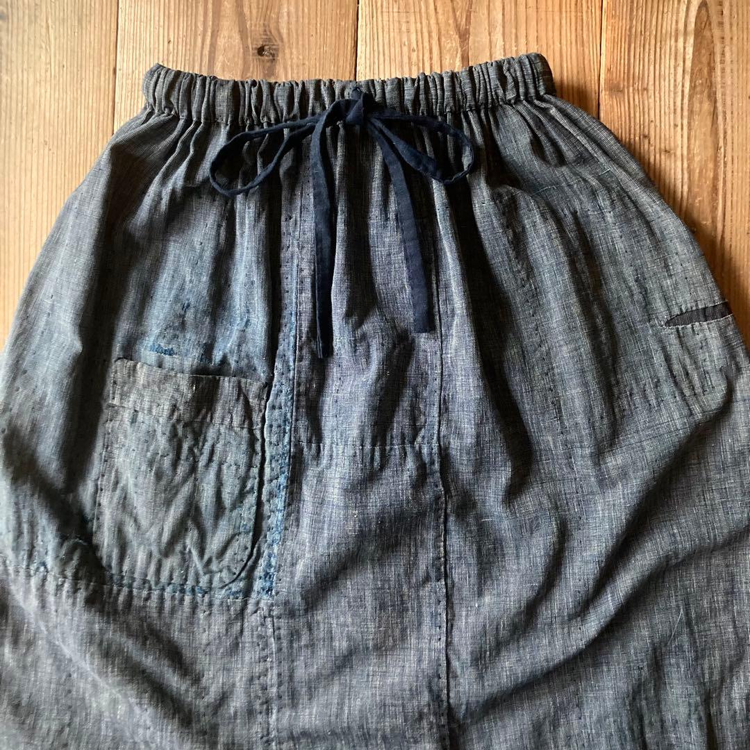 古布 布団皮 襤褸 BORO 木綿 ピエロもんぺ サルエル モンキーパンツ