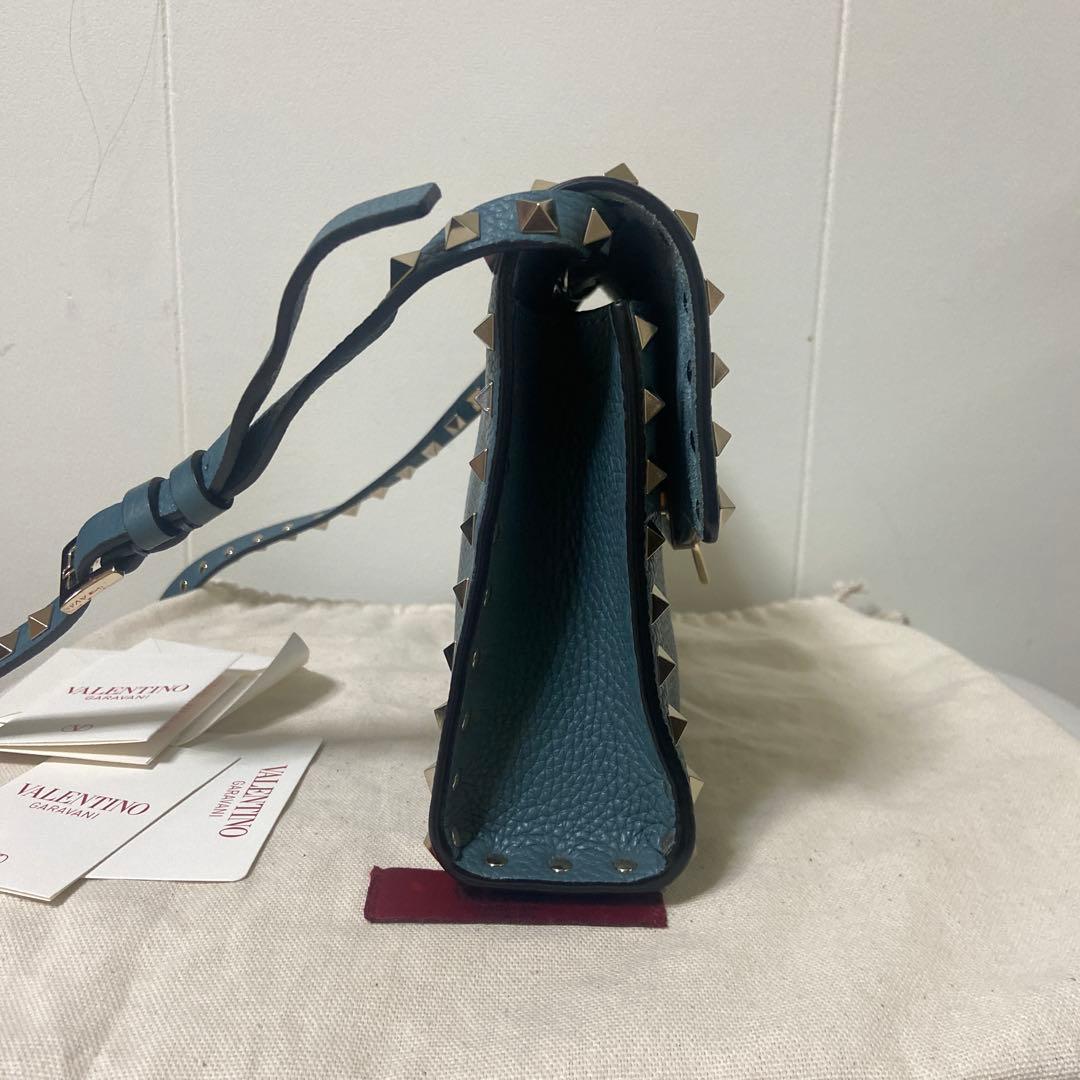 Valentino スタッズ ショルダーバッグ 青