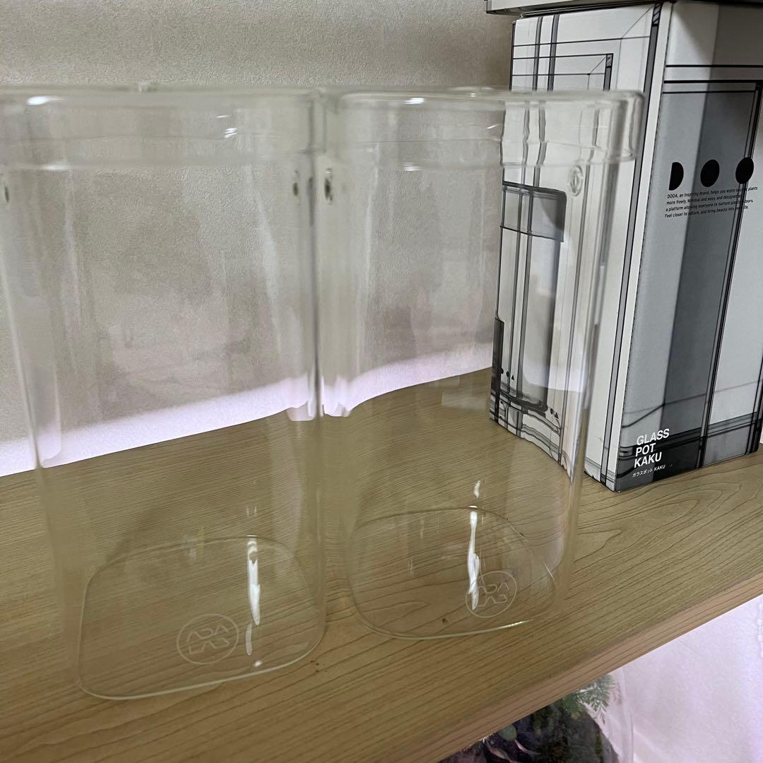 GLASS POT KAKU 角型ポット 2個セット