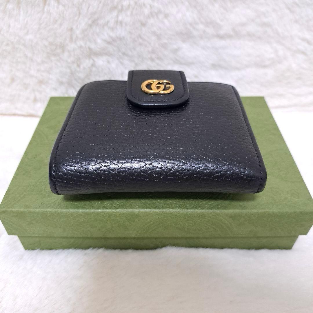 ✨極美品✨グッチ 二つ折り マーモント ブラック レザー GG金具 - メルカリ