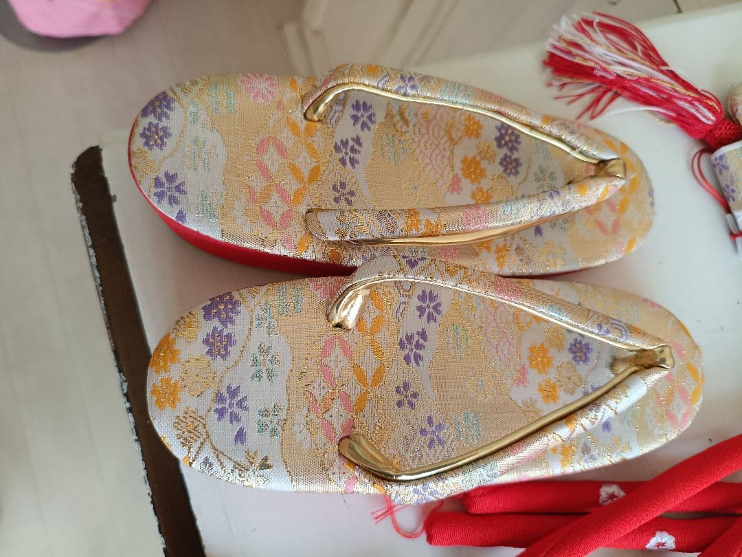 ミントグリーンの着物に白の作り帯セット☆七五三７歳　ハーフ成人式