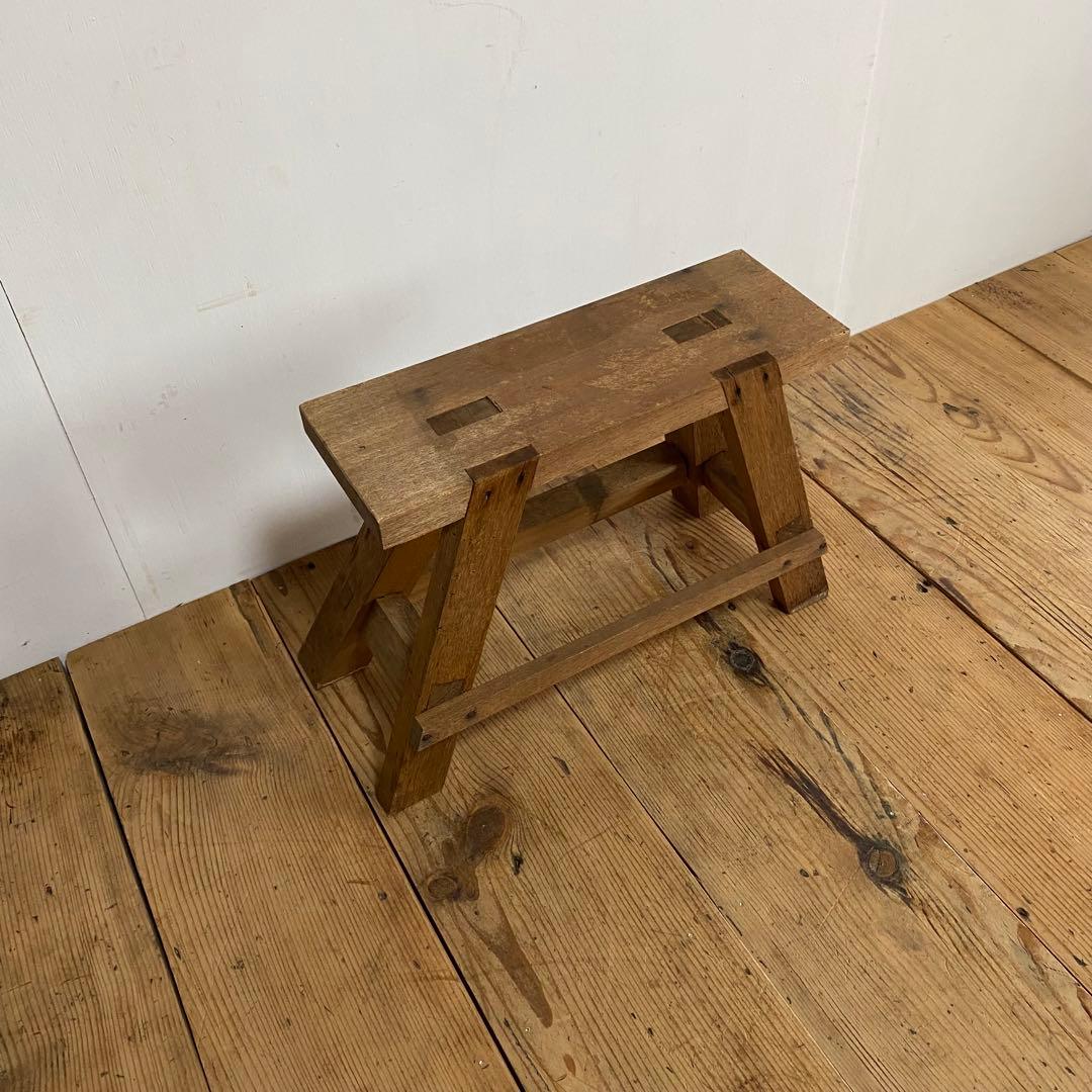 アンティーク スツール 踏み台 無垢材 y30