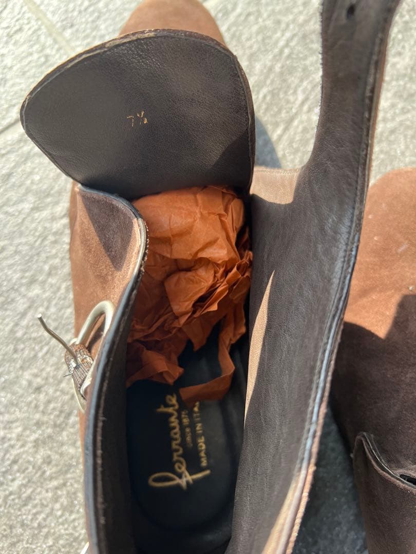 ferranteダークブラウン スエード ドレスシューズ 美品