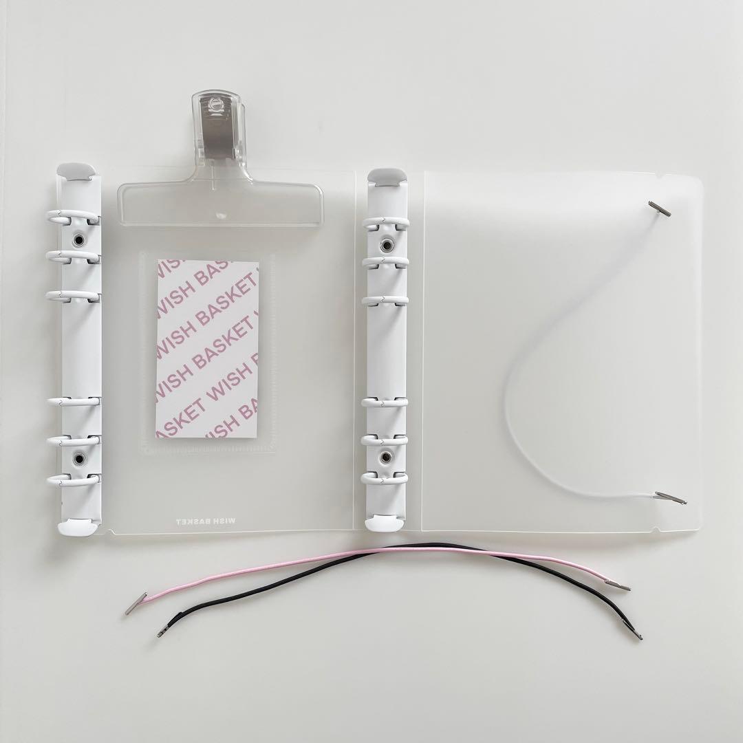 ゆみ　韓国　貯金　バインダー　リフィル　ダブルリングバインダー　白　6 黒