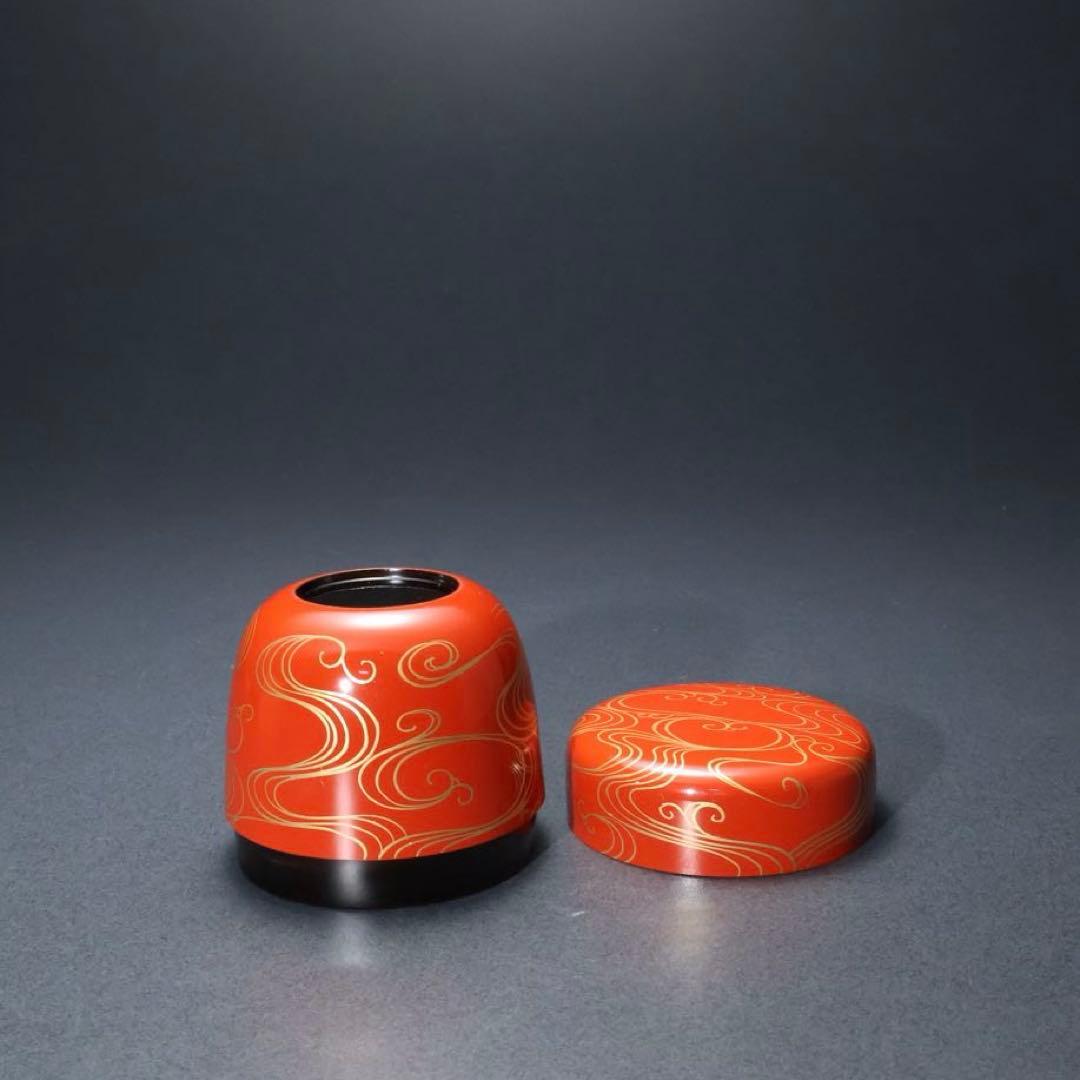 朱中棗 光琳波蒔絵 金蒔絵 岡本陽斎 共箱 R1418お3の通販はau PAY