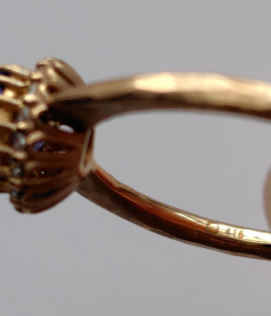 期間限定値下げ　パーセルジュエリー　タンザナイト＆ダイヤ　ポンポネリング