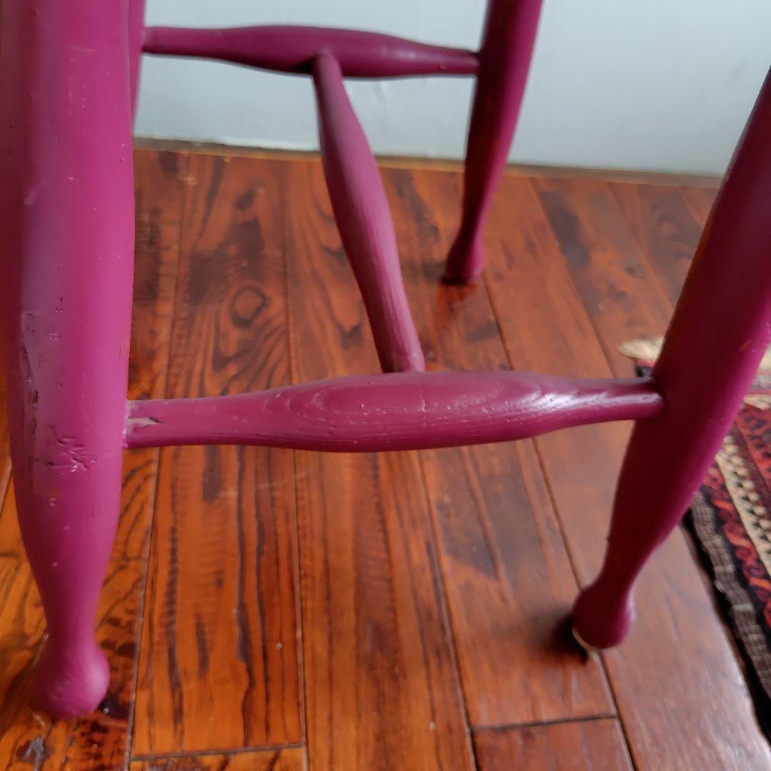 イギリス　ビンテージスツール　ピンクペンキ仕上げ