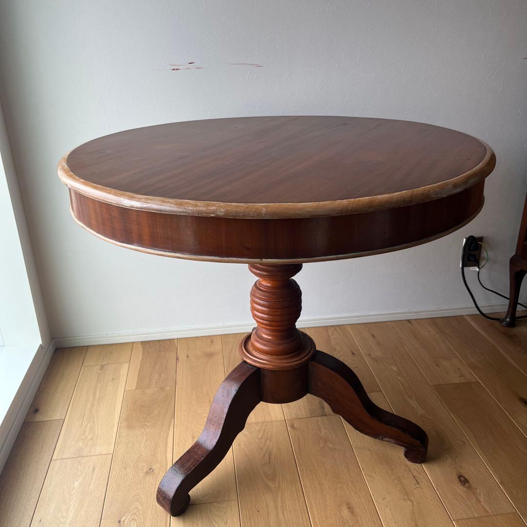 英国製　チーク材　アンティーク　ダイニングテーブル