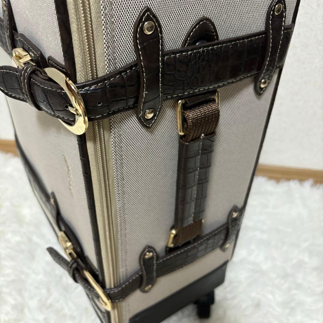 未使用級 Swany スワニー トランクキャリー バッグ クロコダイル型押し