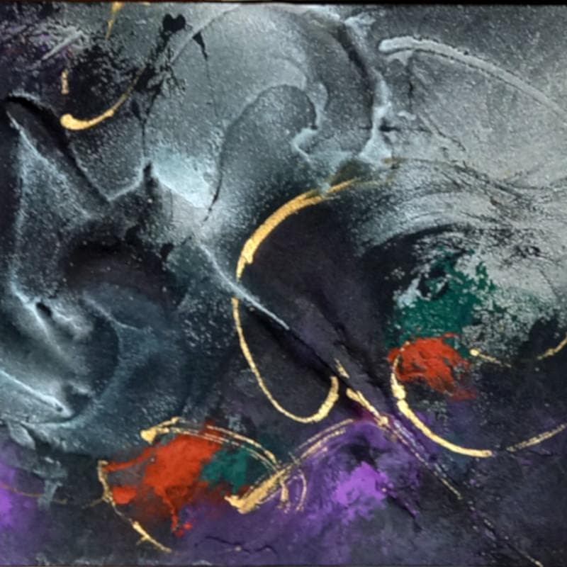 ☆高山洋夫☆砂地に描く『沈黙』のシリーズ アクリル画肉筆900X300