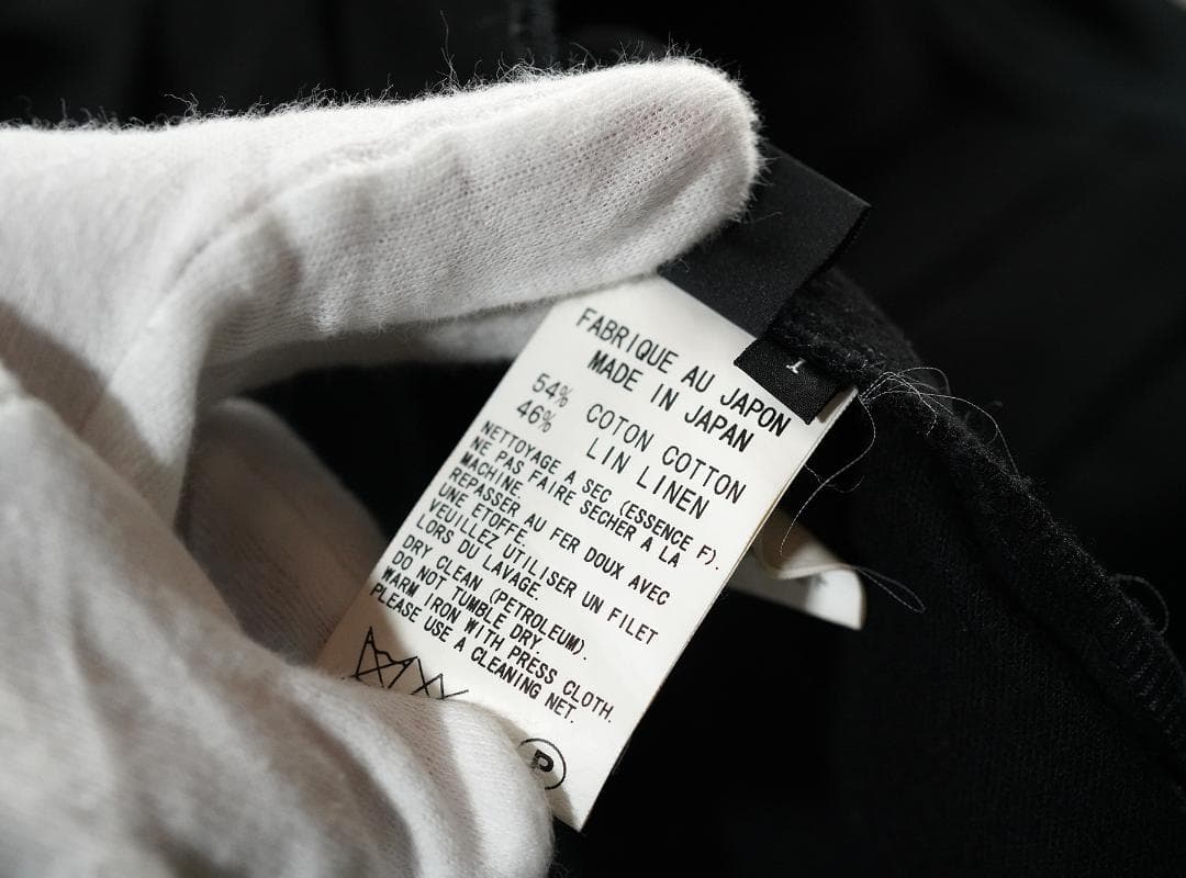 Y's コットン リネン プリーツ スカート 裁ち切り ブラック 1 レディース