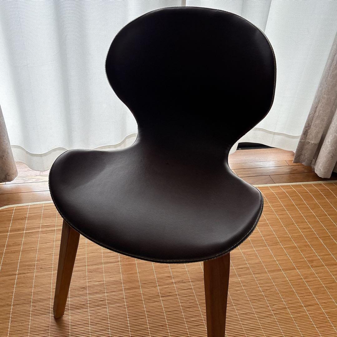 2脚セット】リビング ダイニング チェア PVC 天然木 北欧 オフィス