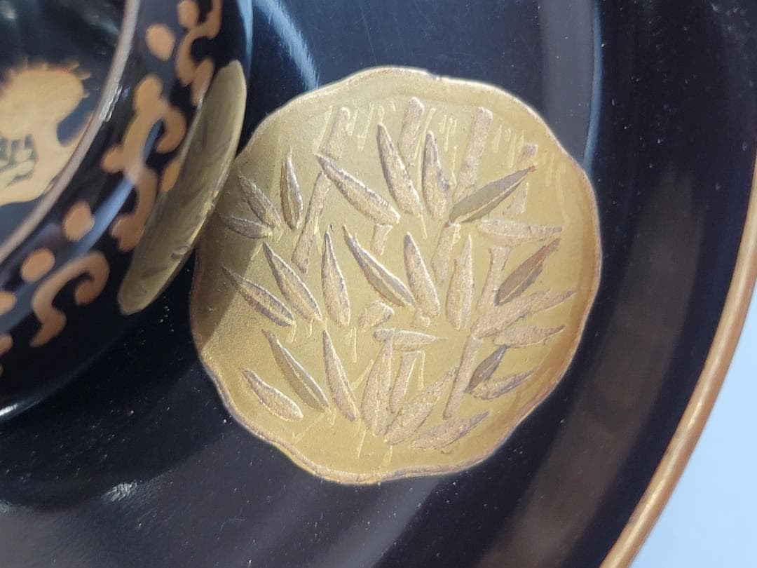 煎茶 時代 蒔絵 碗台 一対