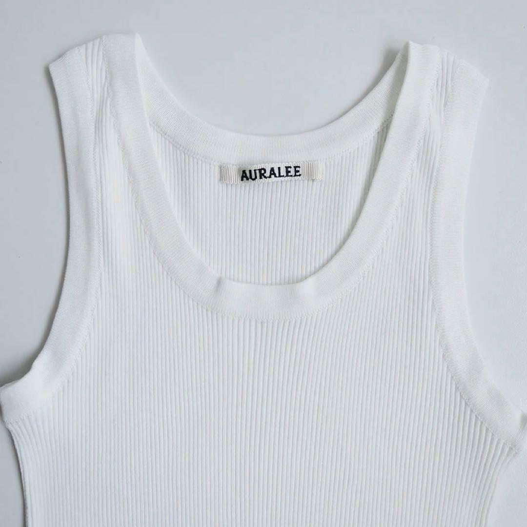 オーラリー GIZA HIGH GAUGE RIB KNIT TANK