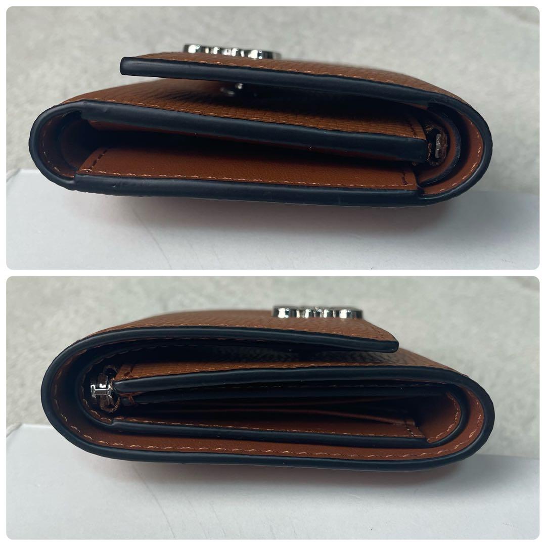 極美品 LOEWE ロエベ トライフォールドウォレット 三つ折り財布 ブラウン