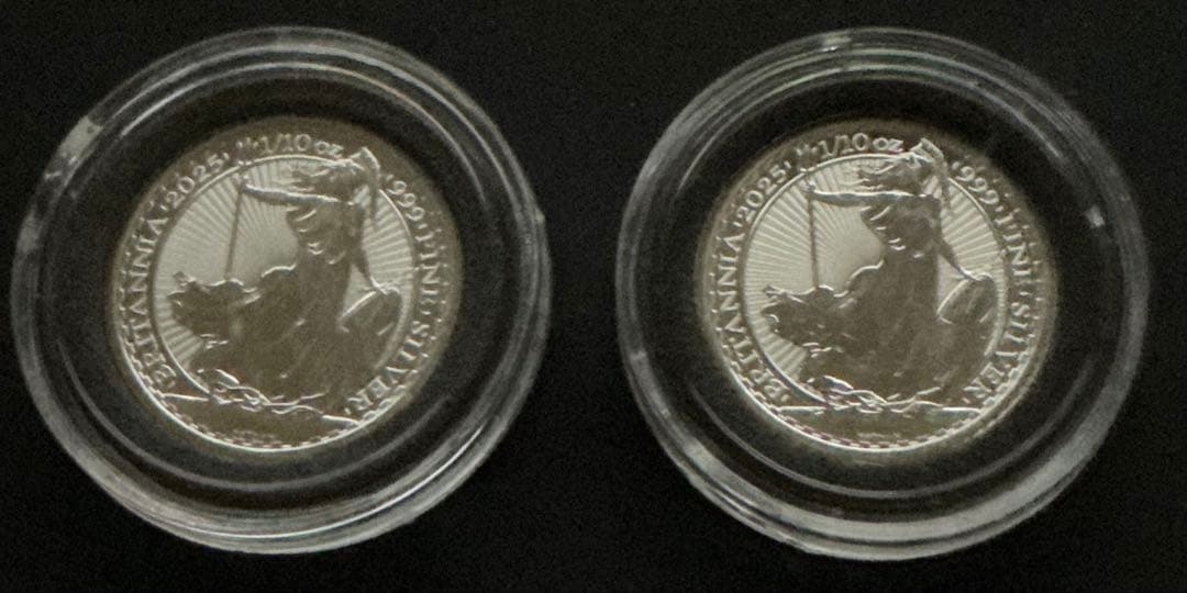 2025年】イギリス ブリタニア銀貨 1/10oz 2枚セット 純銀99.9% - メルカリ